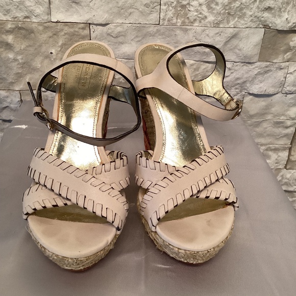Coach Justeen Platform Espadrille Wedge Sandals - Picture 1 of 14